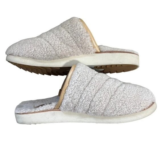 Olukai pupu mua slippers fuzzy white soft cozy women's sz 11 - Picture 7 of 9